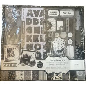 Colorbok 12x12 Scrapbook Kit Album Papers Stickers Chipboard 24 Sheets 187 Stick